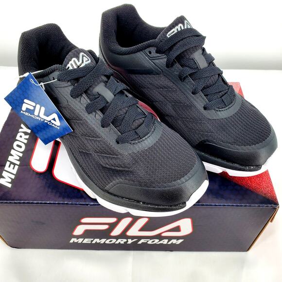 Fila Womens 6.5‎ Memory Core Callibration 23 Lightweight Black Sneakers New - Picture 8 of 9